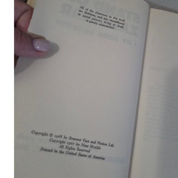 Stand on Zanzibar by John Brunner 1968 Hardcover with Dust Jacket - Picture 5 of 6